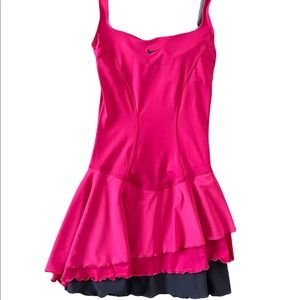 Nike x Serena Williams Smash Knit Pink Ruffled Tennis Dress XS
